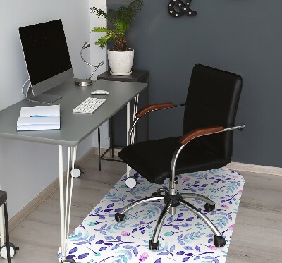 Podložka pod kancelářskou židli fialové větvičky