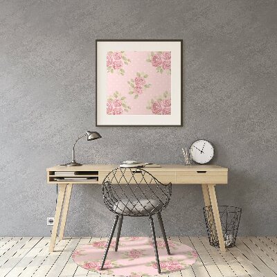 Podložka pod kancelářskou židli růžová kytice