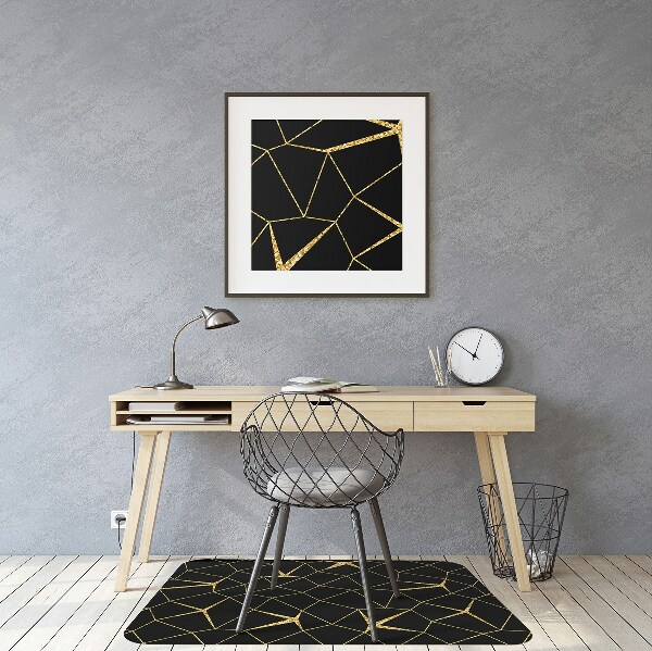 Ochranná podložka pod židli Mosaic zlato a černé