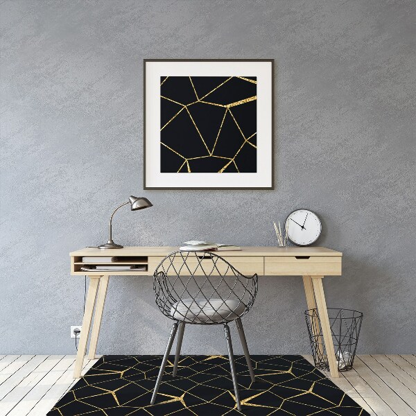 Ochranná podložka pod židli Mosaic zlato a černé