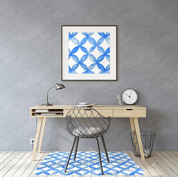 Podložka pod kolečkovou židli modré kruhy
