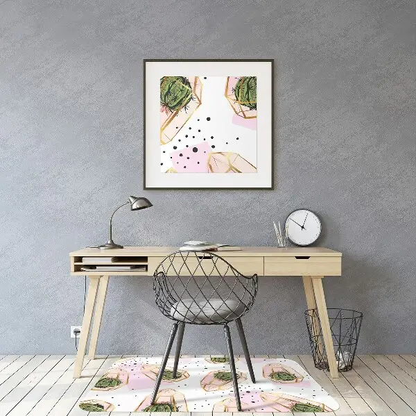 Podložka pod židli kaktusy geometrické