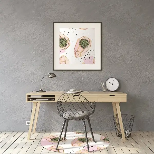 Podložka pod židli kaktusy geometrické