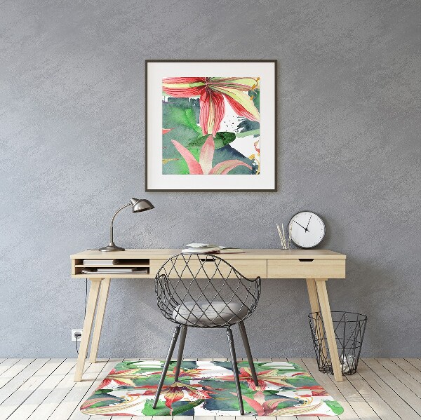 Podložka pod kolečkovou židli Hippeastrum květ