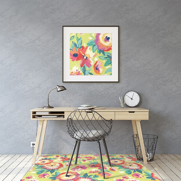 Ochranná podložka pod židli květinová zahrada