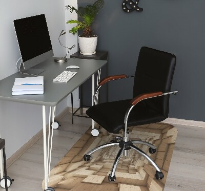 Podložka pod kancelářskou židli abstraktní dřevo
