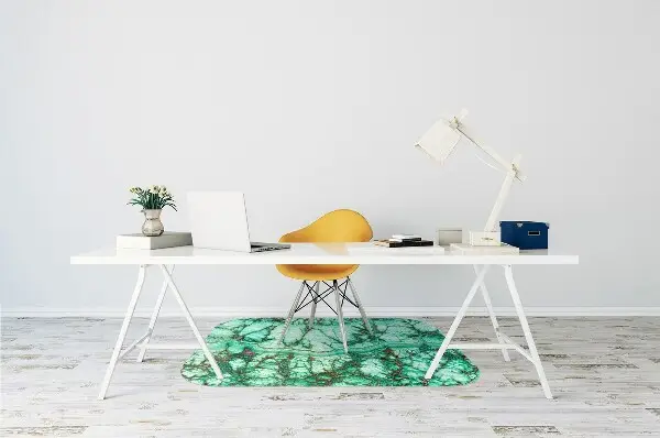 Podložka pod kancelářskou židli Marble tyrkysová