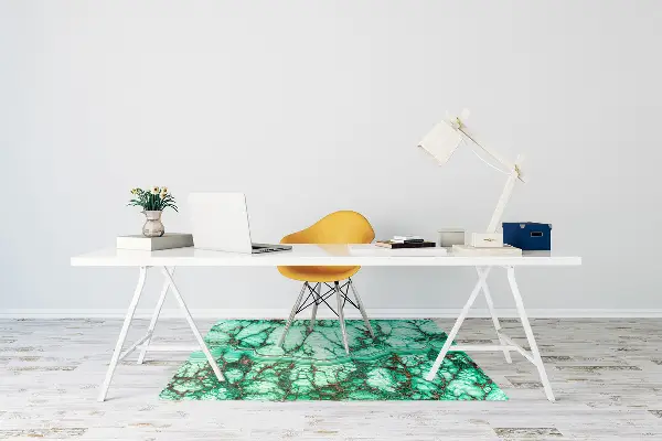 Podložka pod kancelářskou židli Marble tyrkysová