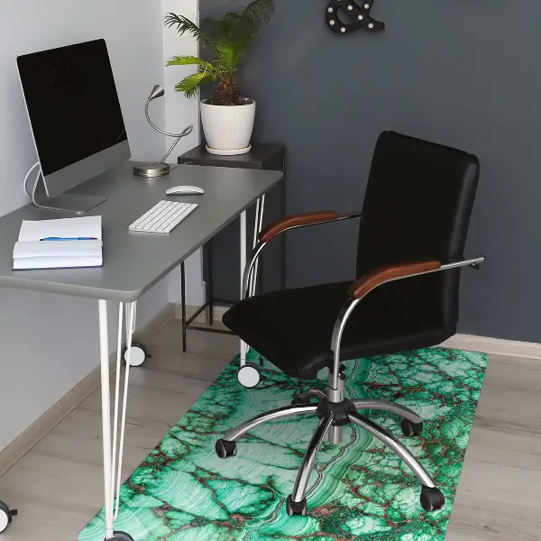Podložka pod kancelářskou židli Marble tyrkysová