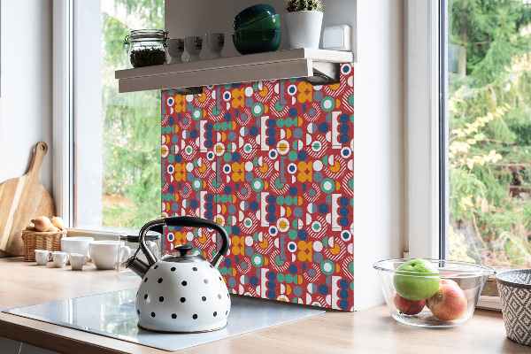 Samolepící vinylové čtverce Geometrický vintage vzor