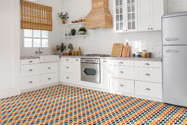 PVC obklady dlaždice Barevný retro vzor