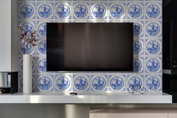 Obkladový panel pvc Veterný mlyn v štýle azulejos