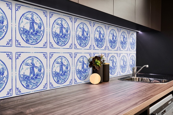 Obkladový panel pvc Veterný mlyn v štýle azulejos