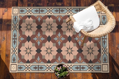 Venkovní zahradní koberec geometrické dlaždice