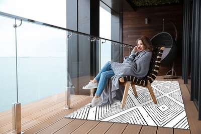 Venkovní zahradní koberec geometrické diamanty